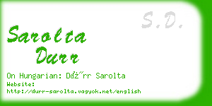 sarolta durr business card